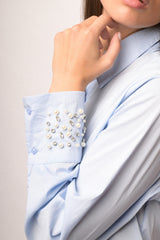 Camicia con polsino applicazione