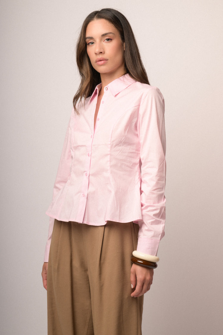 Camicia con bottone strass