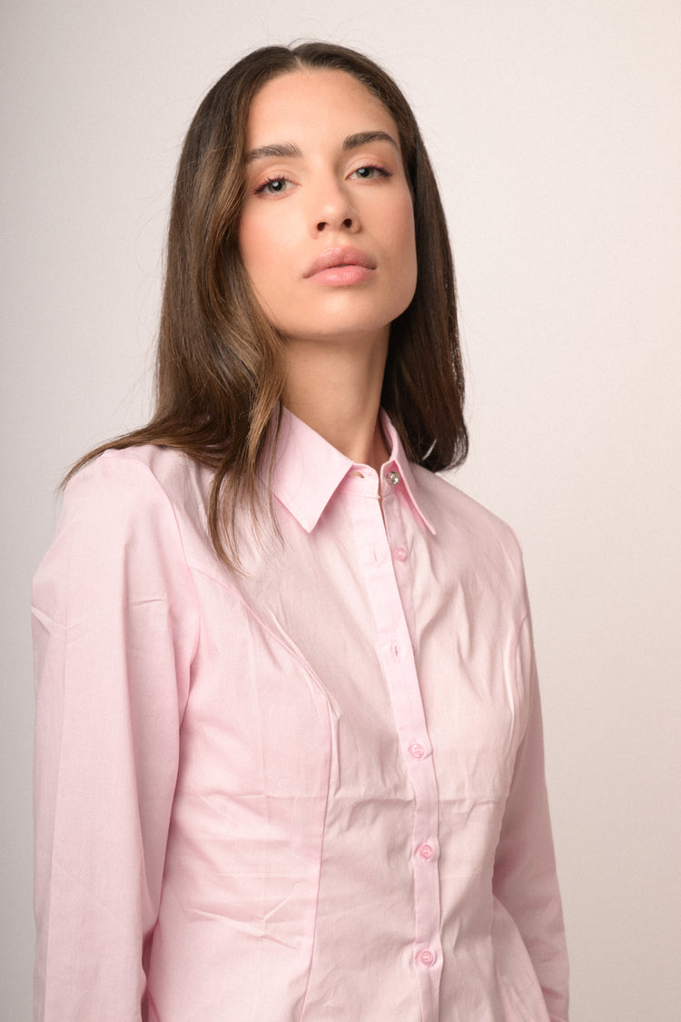 Camicia con bottone strass