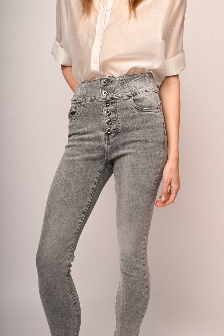 Jeans skinny con strass
