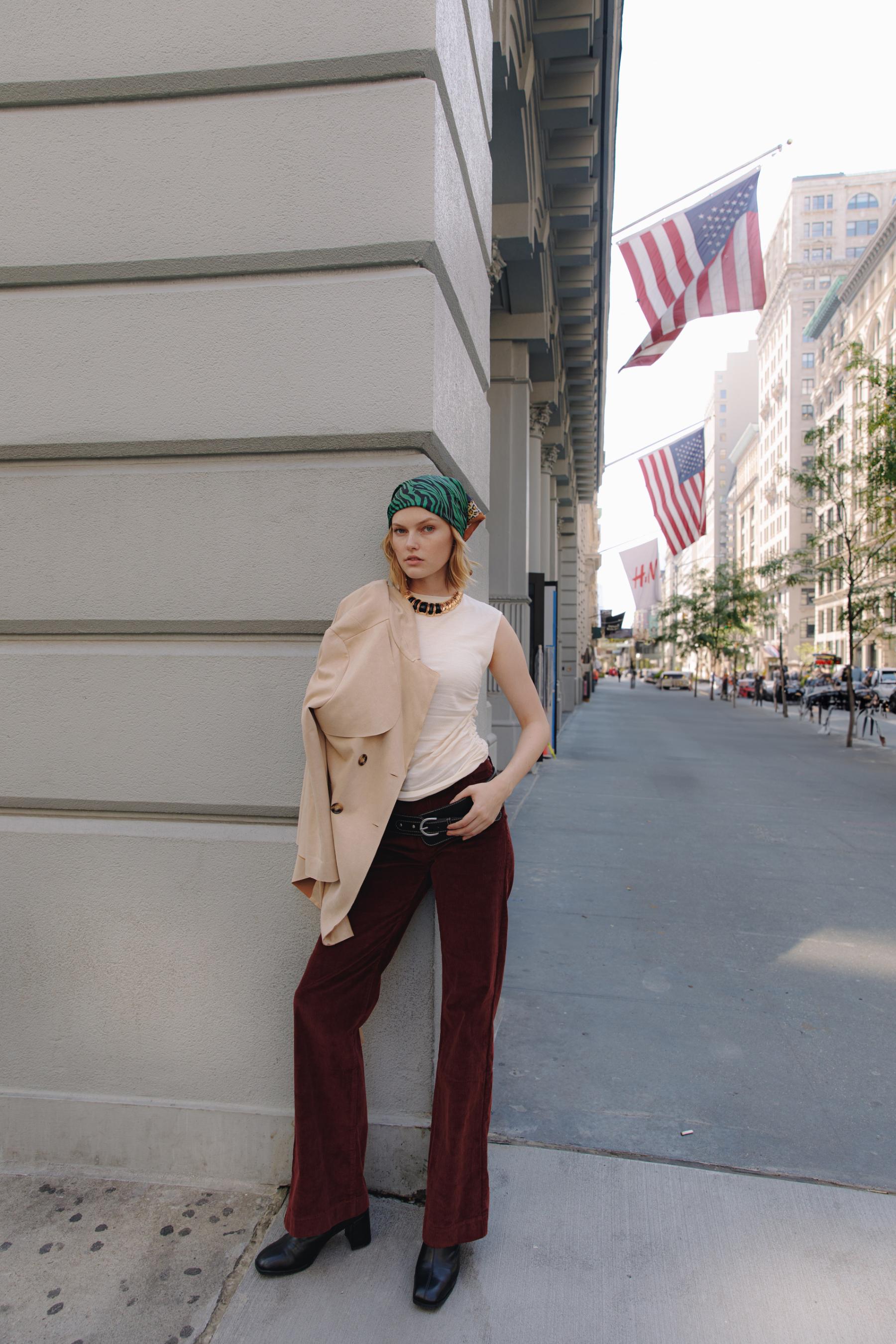 Pantaloni palazzo in velluto a coste