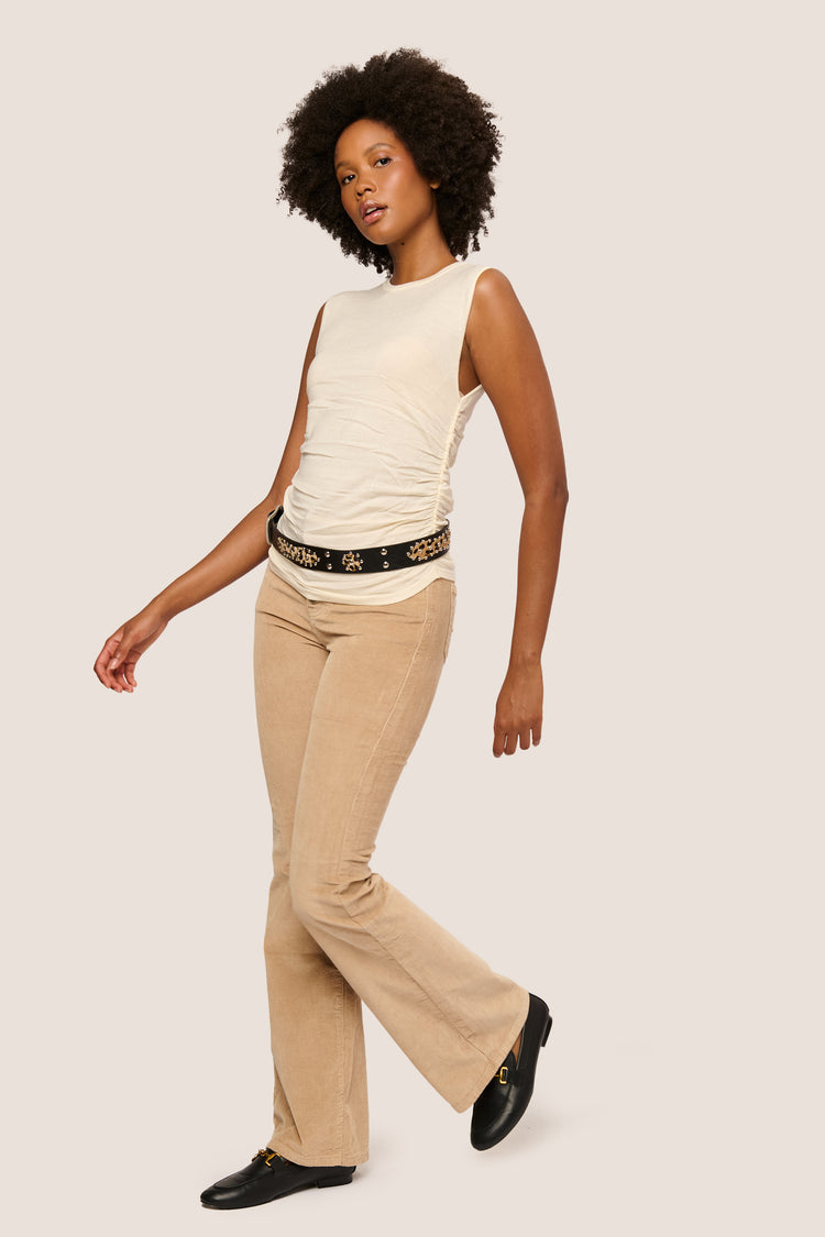 Pantaloni svasati in velluto a coste