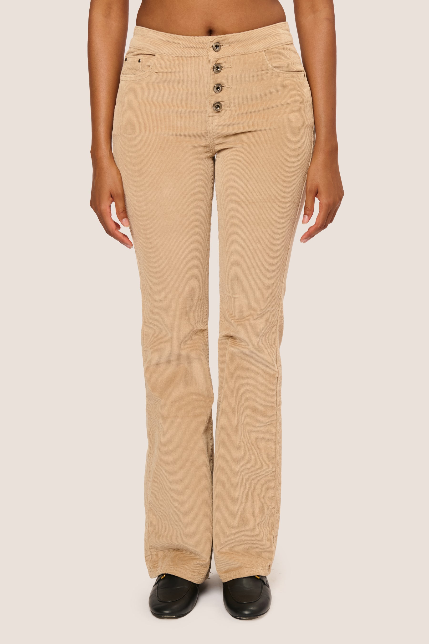 Pantaloni svasati in velluto a coste