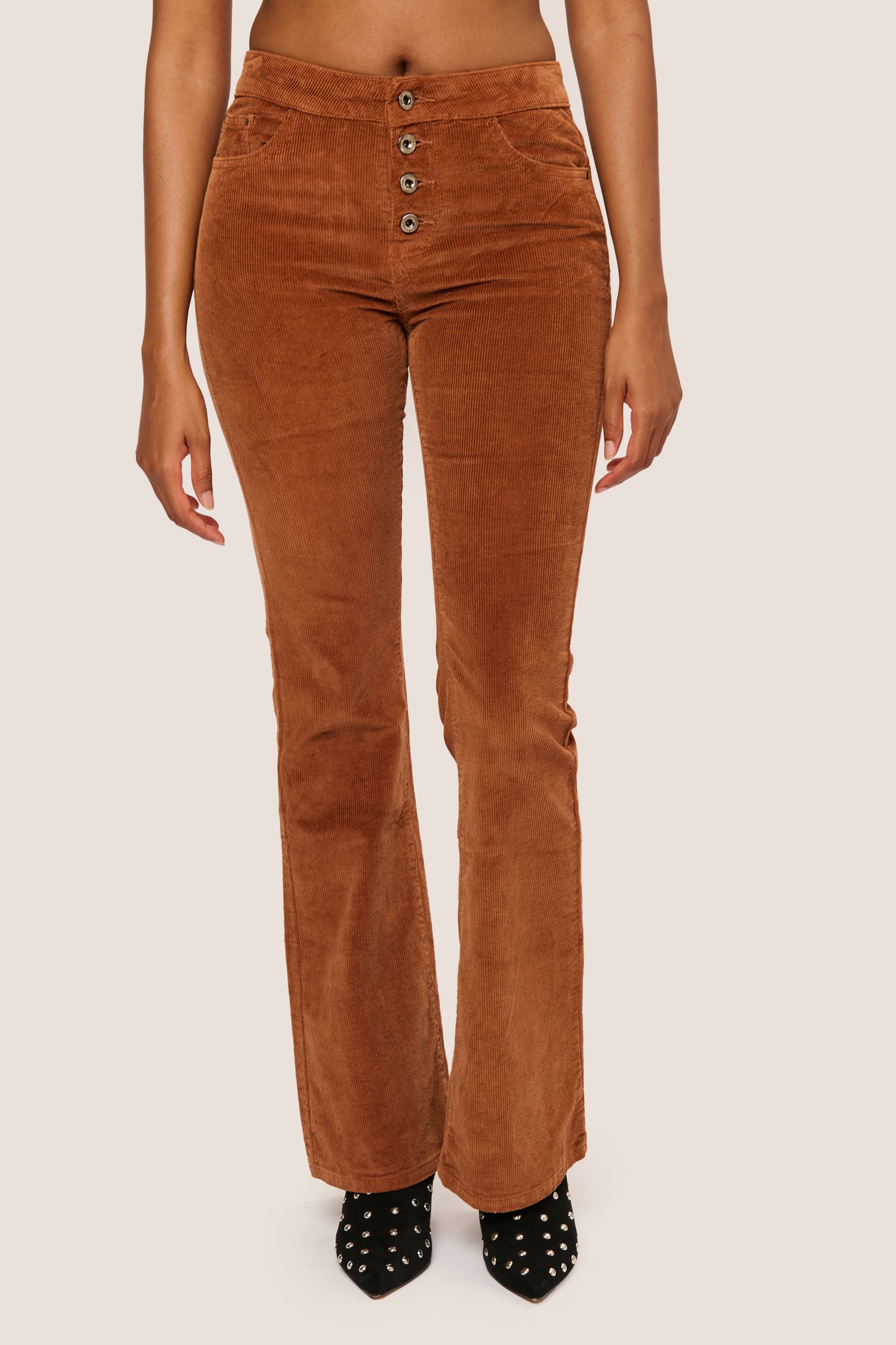 Pantaloni svasati in velluto a coste