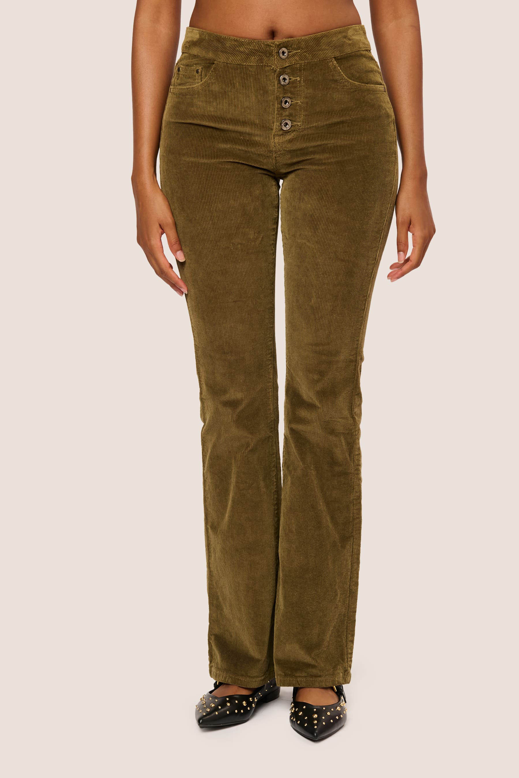 Pantaloni svasati in velluto a coste