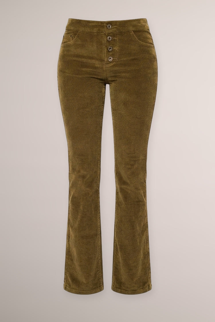 Pantaloni svasati in velluto a coste