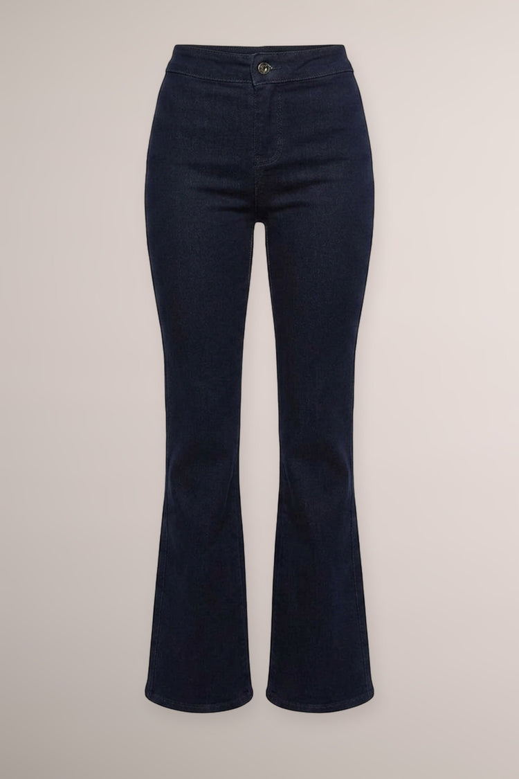 Jeans a zampa in denim blu notte