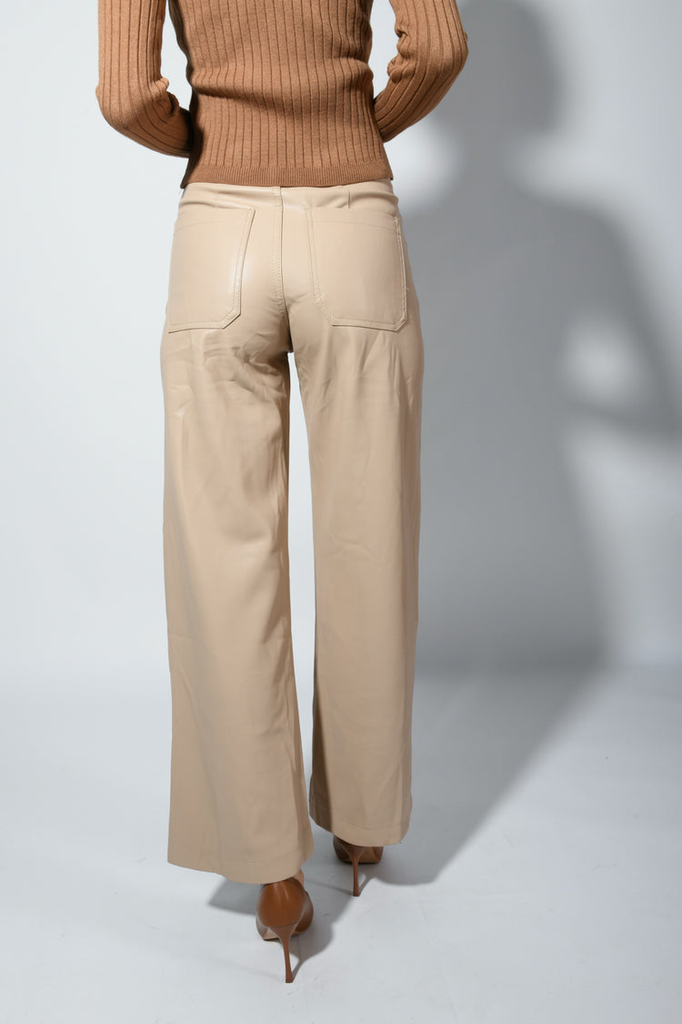 Pantaloni palazzo in similpelle