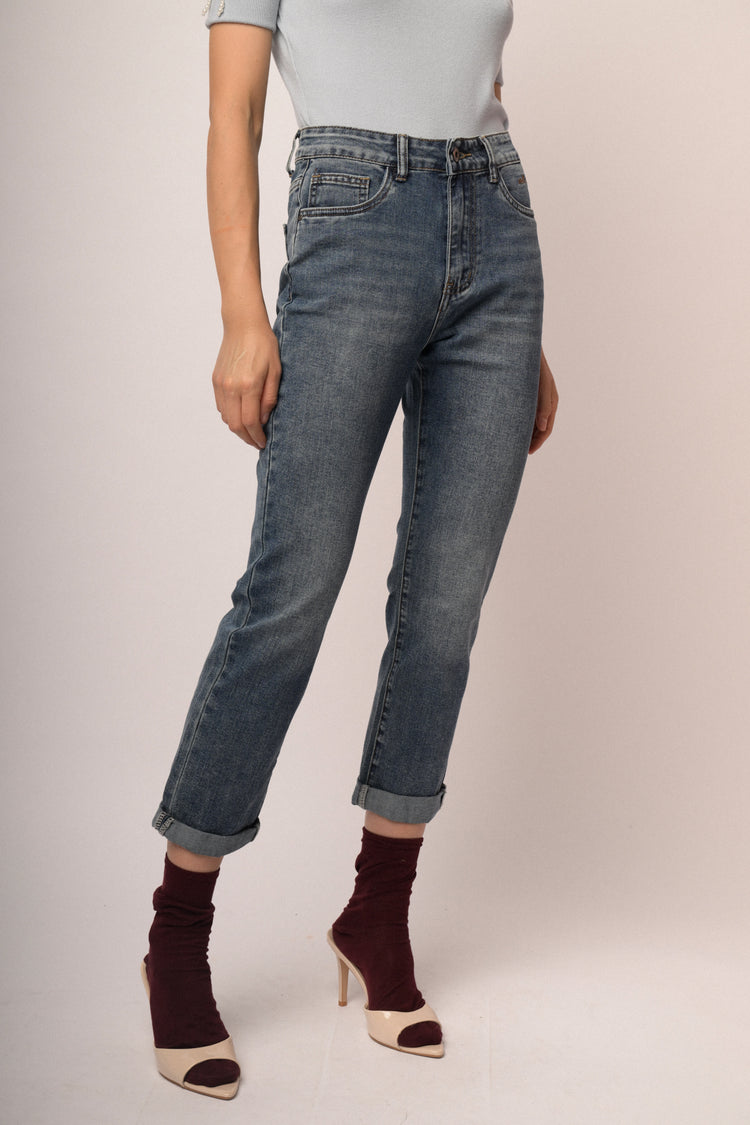 Jeans regular scritta