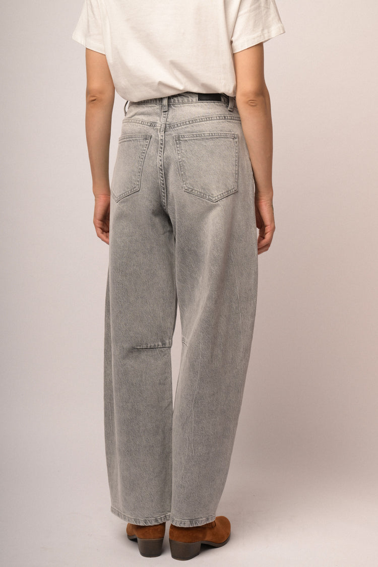 Jeans mom scuro grigio
