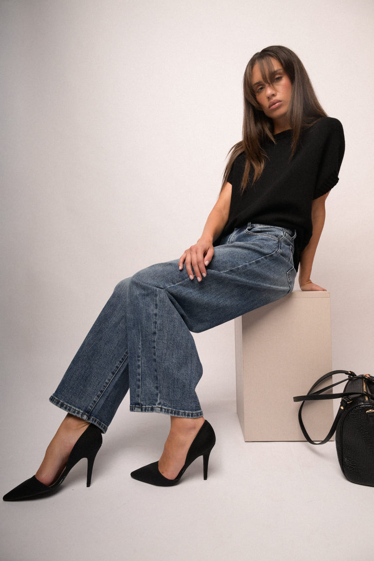 Jeans mom scuro