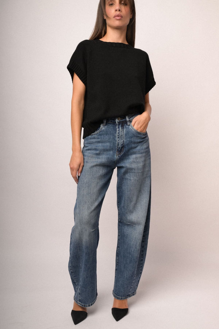 Jeans mom scuro