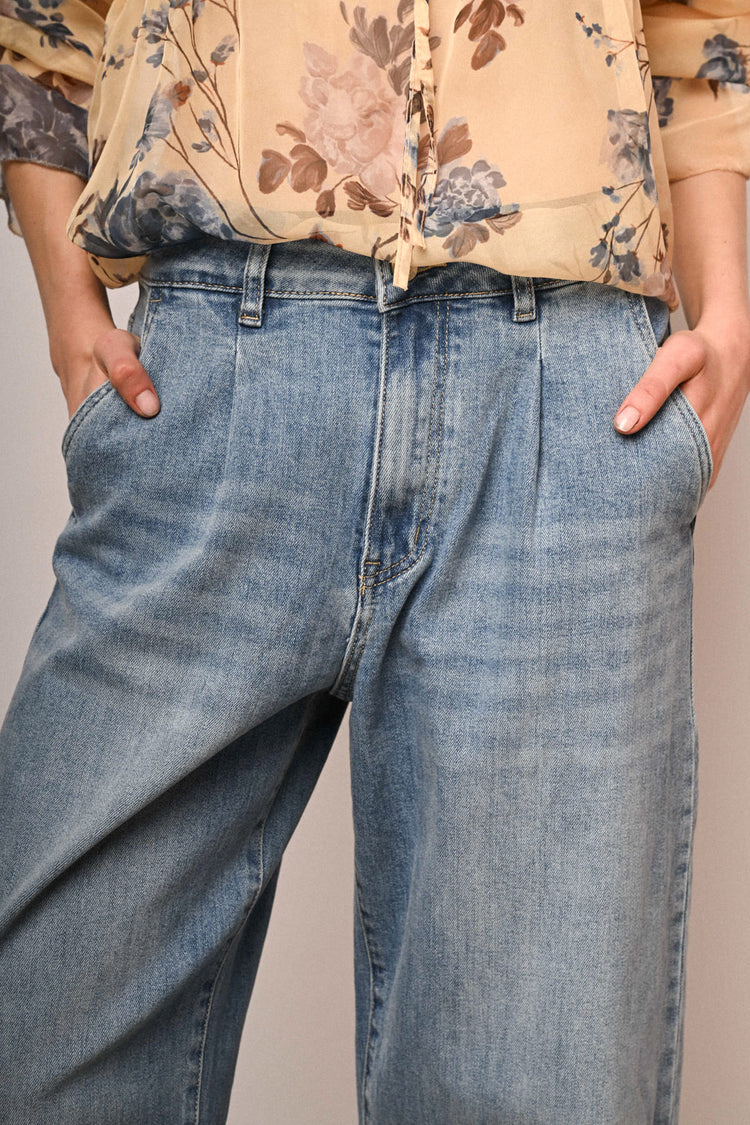 Jeans baggy pence e strass