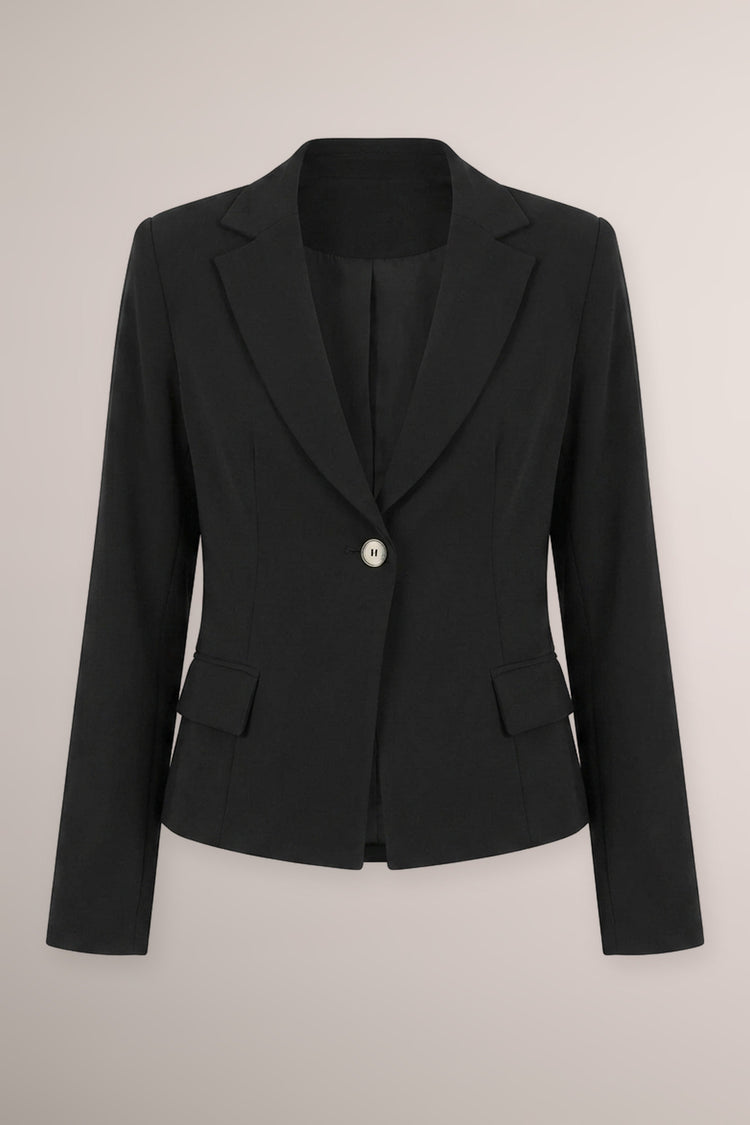 Blazer monopetto in tessuto fluido nero