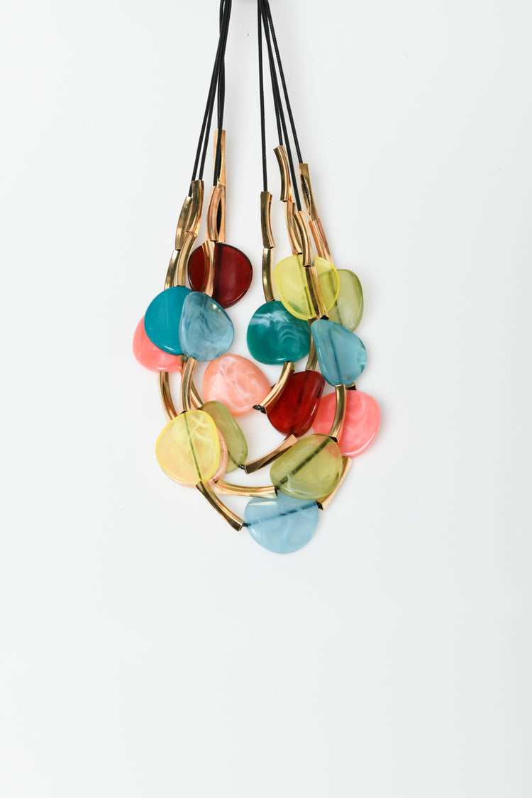 Collana multifili con pendenti