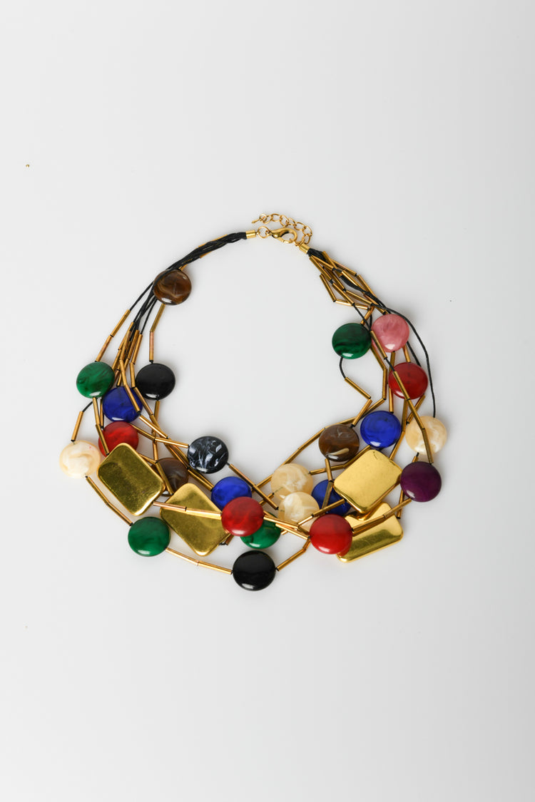 Collana multifili con pendenti