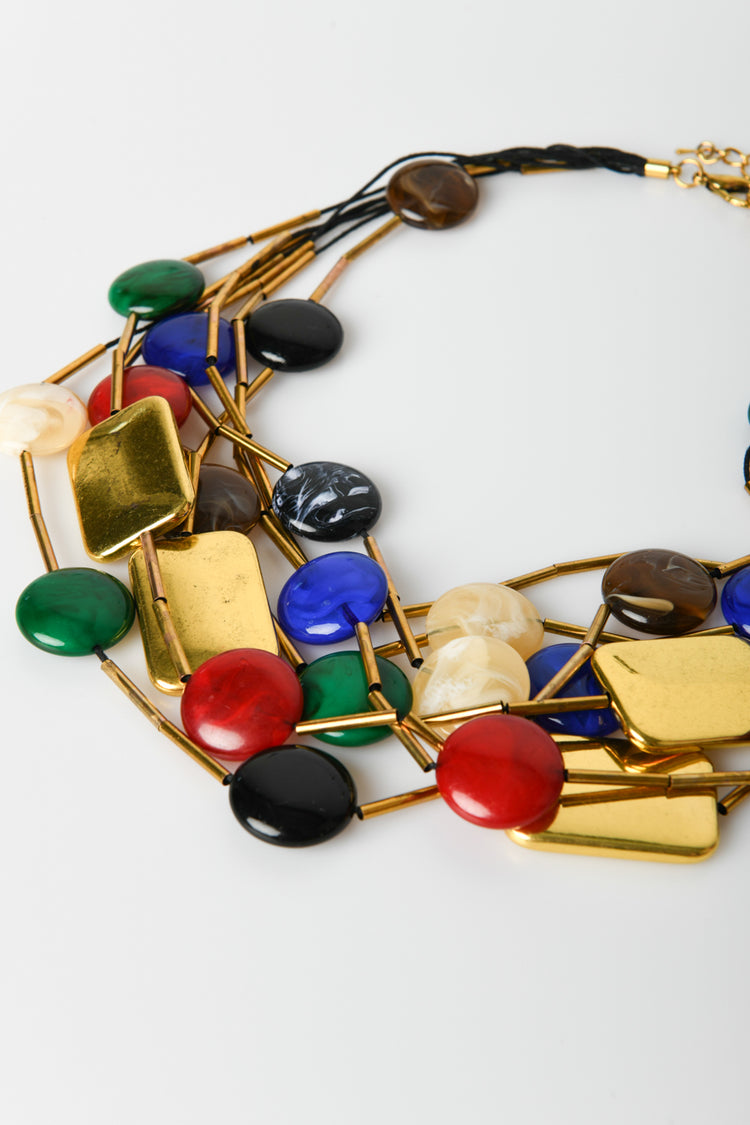 Collana multifili con pendenti