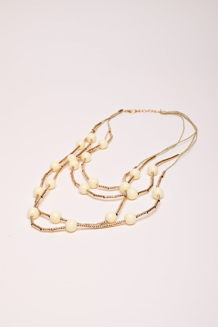 Collana multifili con perline