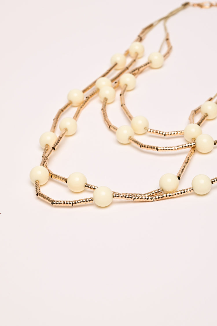 Collana multifili con perline
