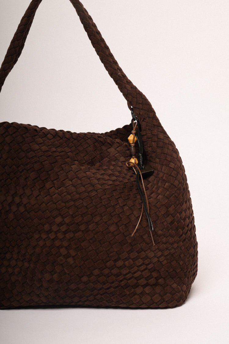 Borsa a spalla con trama intreccio