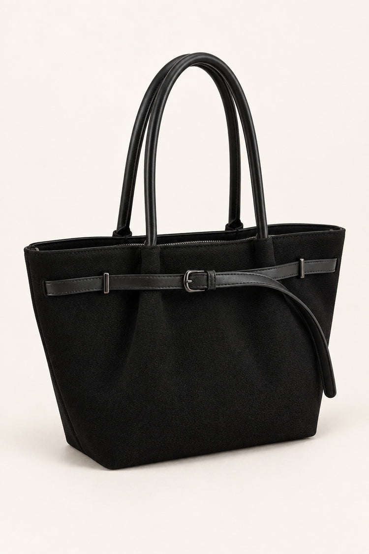 Borsa a spalla con fibbia velour