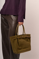 Borsa a spalla con fibbia velour
