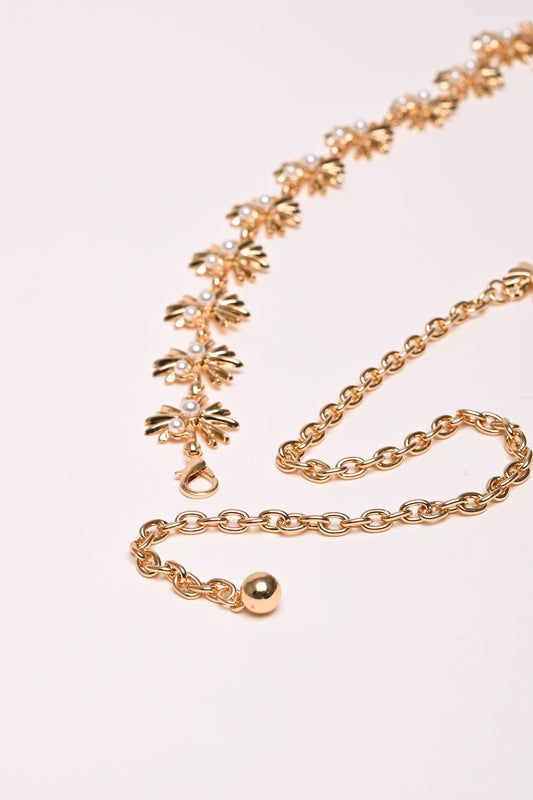 Cintura gioiello con fiori e perline