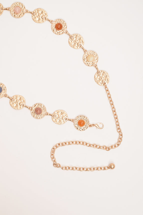 Cintura gioiello oro con pietre multicolor