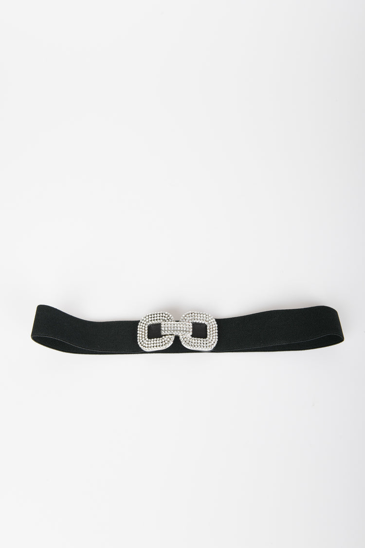 Cintura elastica con fibbia in strass