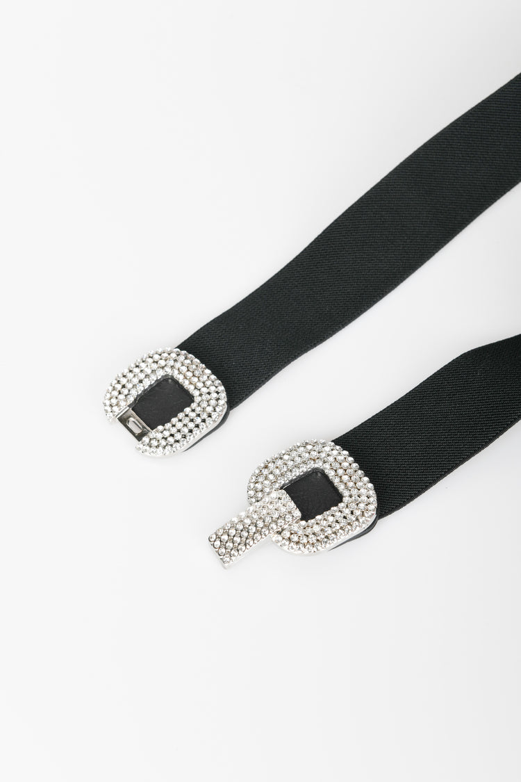 Cintura elastica con fibbia in strass