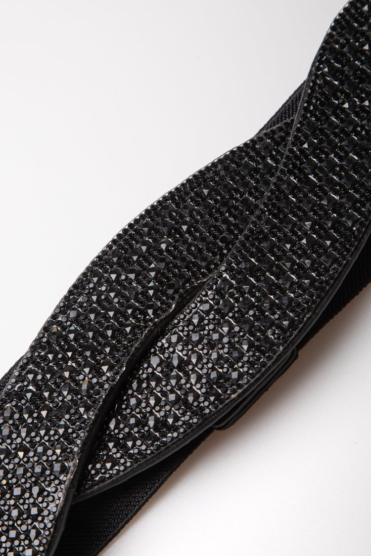 Cintura elastica con intreccio e strass