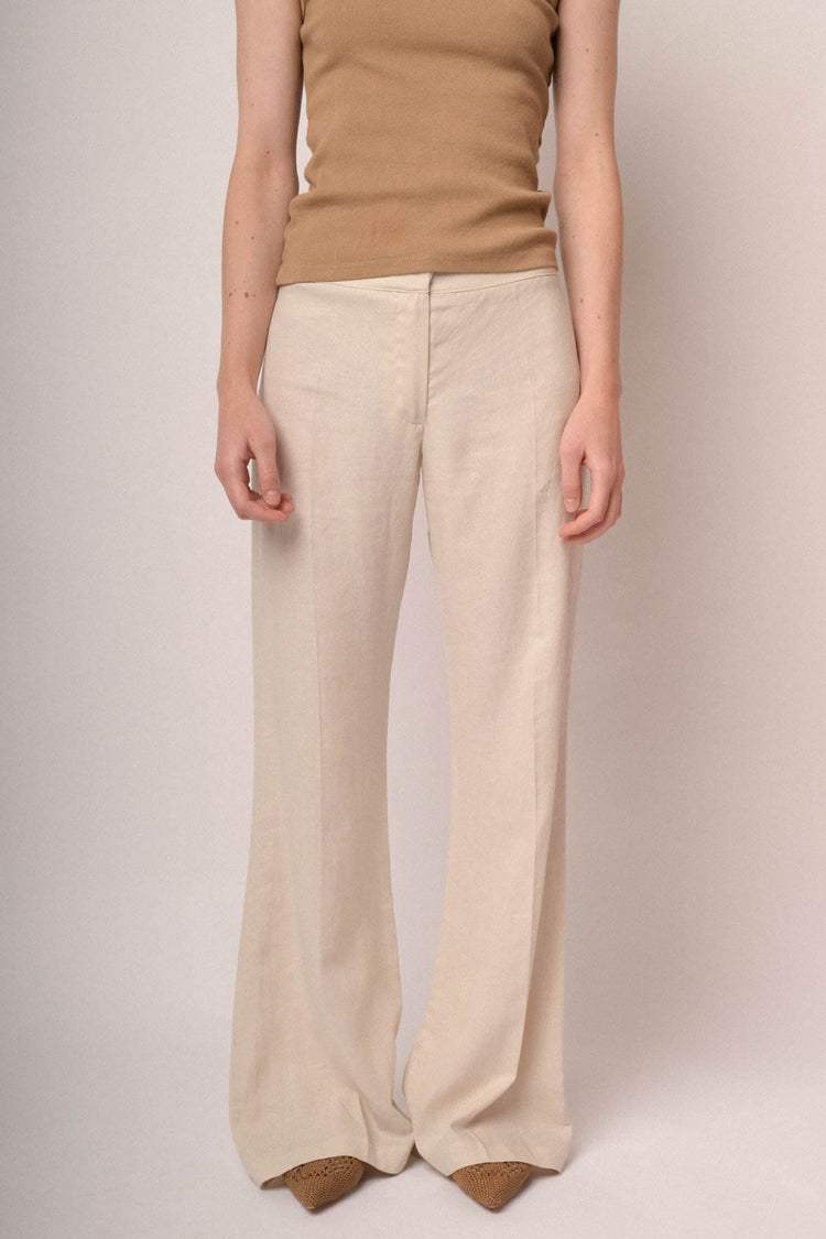 Pantaloni palazzo misto lino