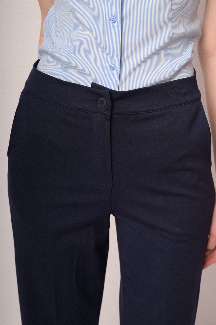 Pantaloni palazzo con risvolto