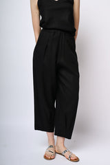 Pantaloni baggy in lino e viscosa