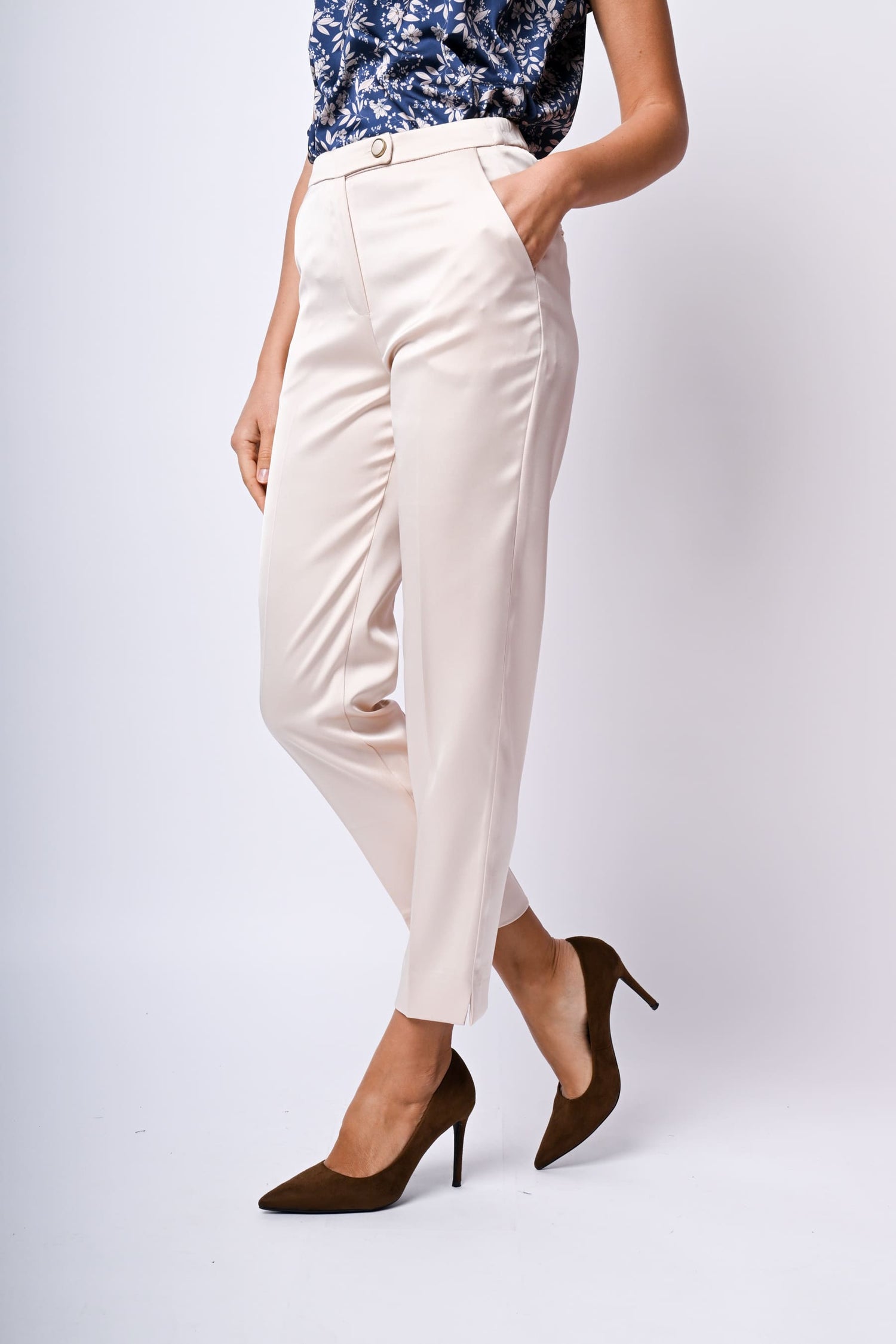 Pantaloni In Raso S.Oliver Black Label - Gamba Larga, Vestibilità Regolare Donna - Foto 4