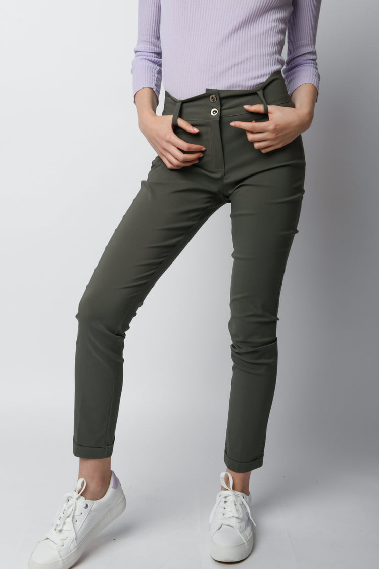 Pantaloni misto viscosa stretch