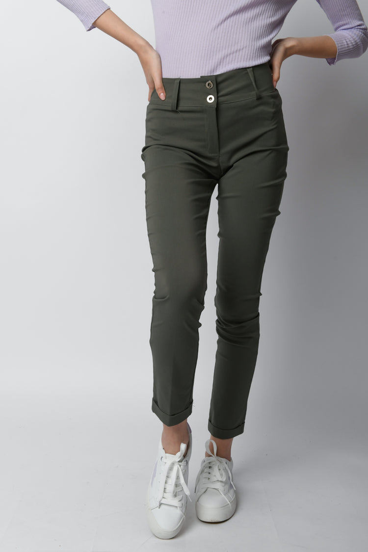 Pantaloni misto viscosa stretch