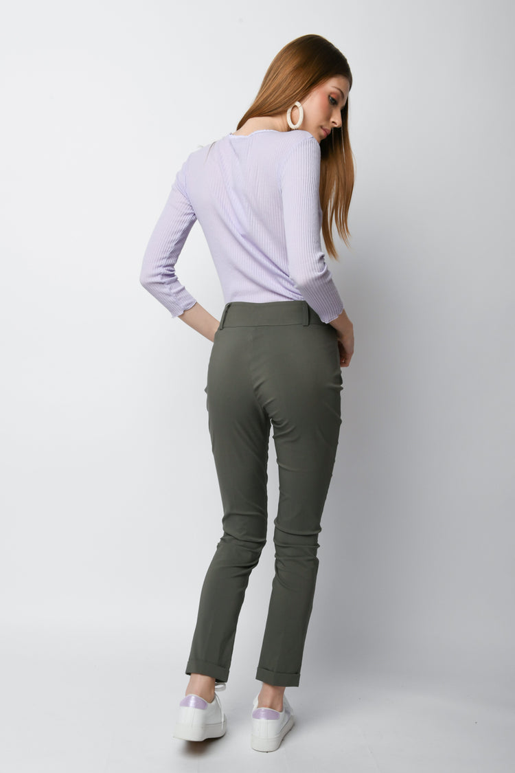 Pantaloni misto viscosa stretch