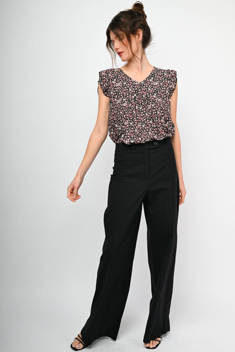 Pantaloni palazzo misto viscosa