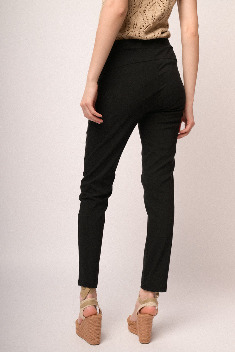 Pantaloni push-up misto viscosa nero