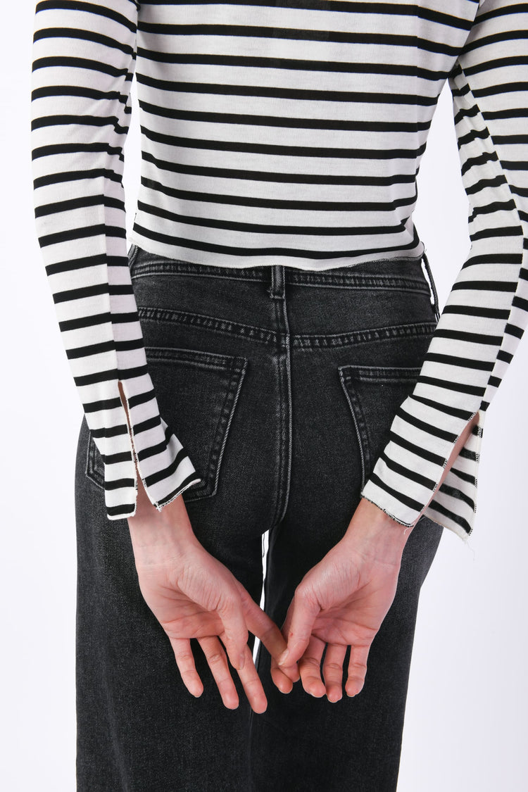 T-shirt crop a righe