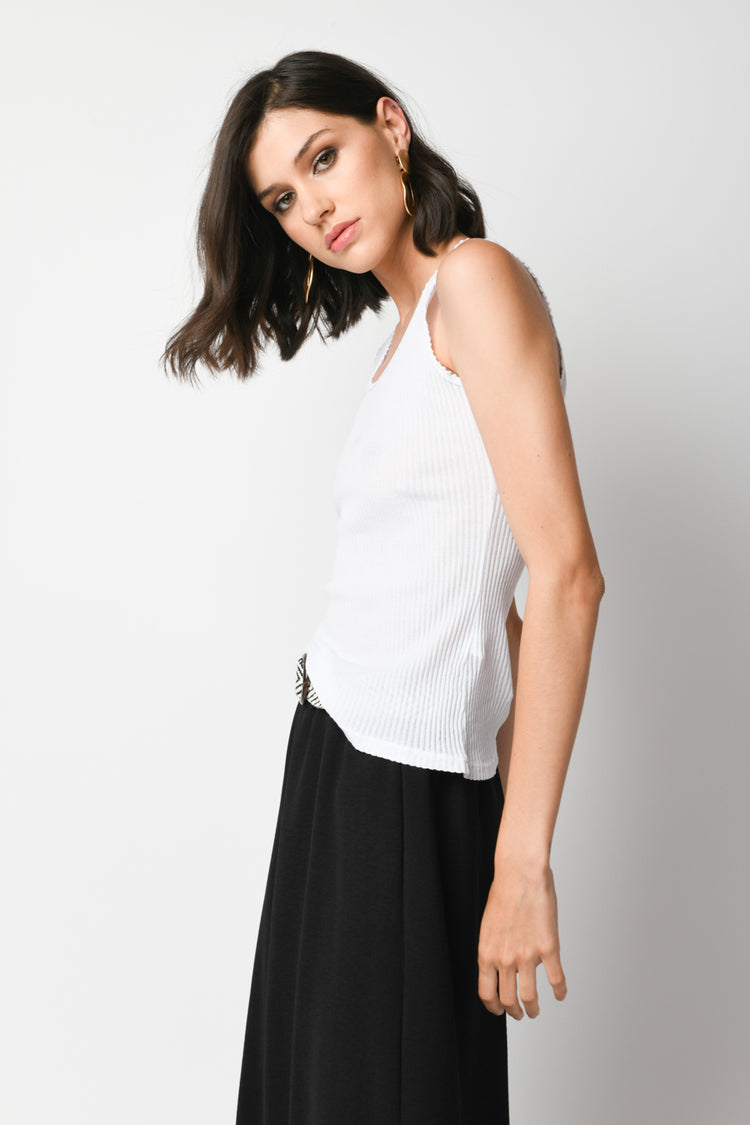 Canotta in cotone a costine