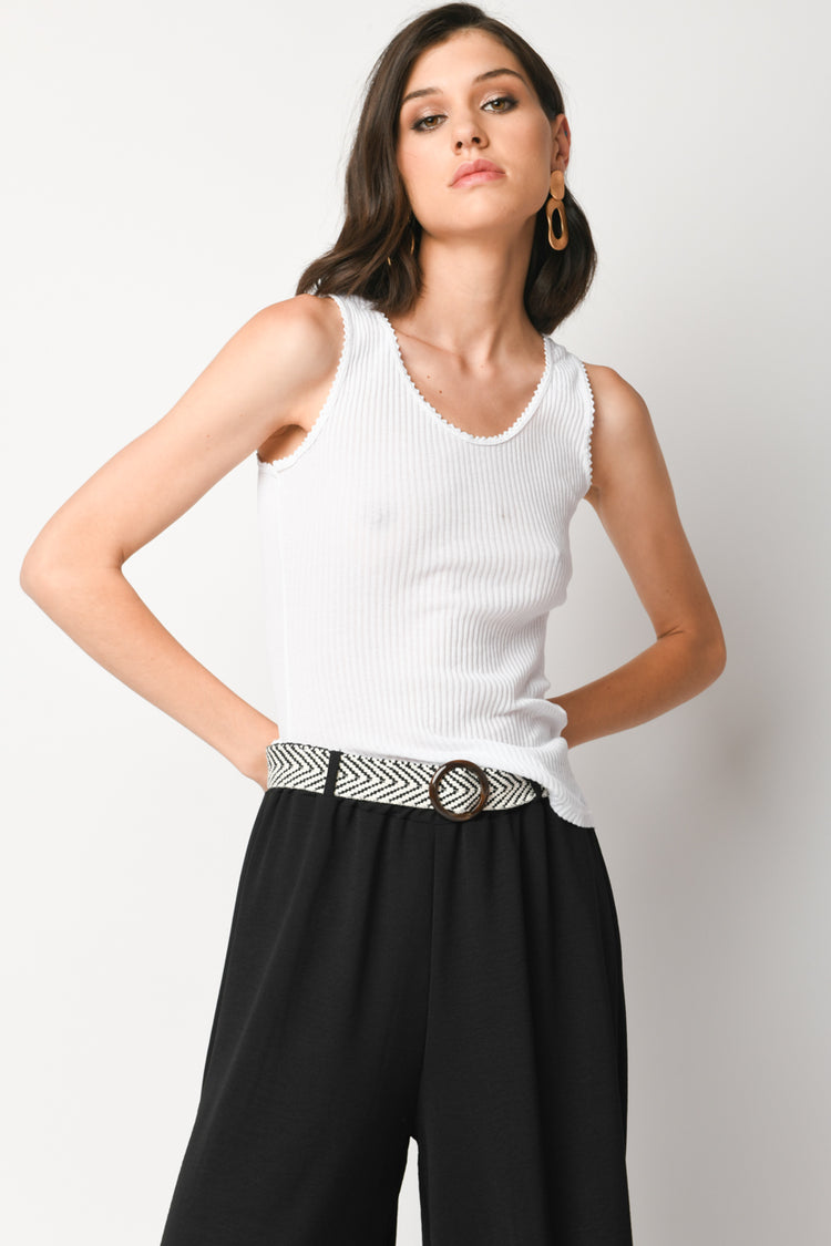 Canotta in cotone a costine