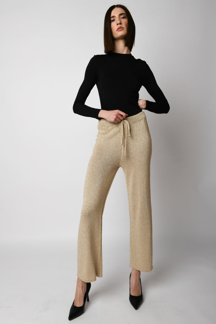 Pantaloni in maglia lurex