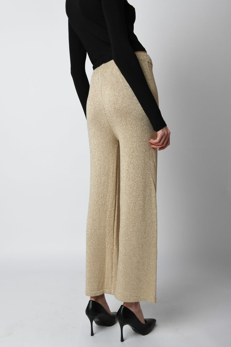 Pantaloni in maglia lurex