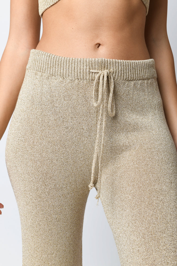 Pantaloni in maglia lurex