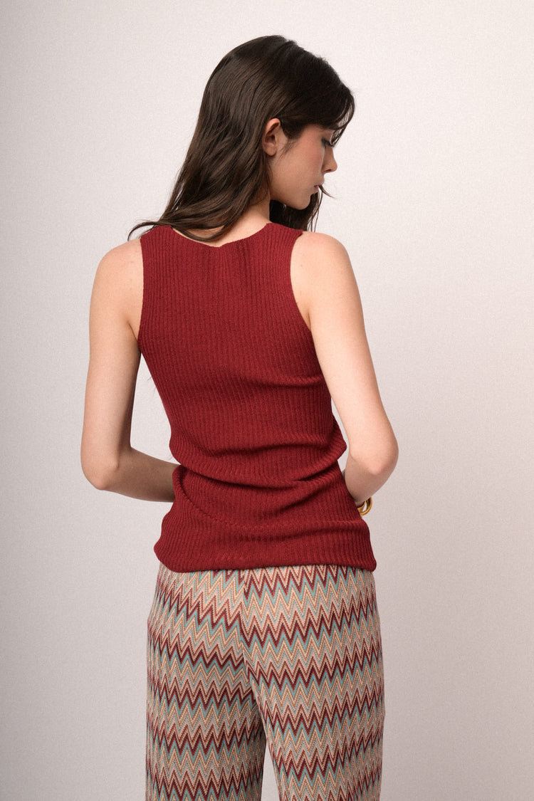 Top in maglia con bottoni