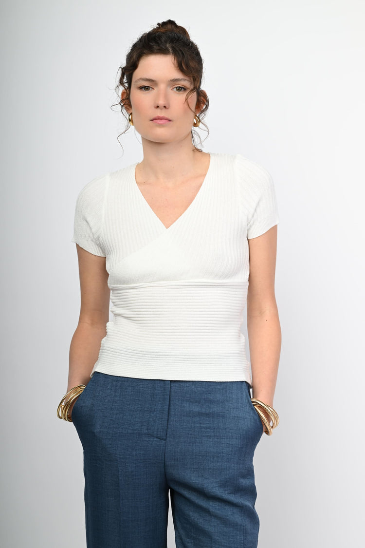 Top in maglia a costine