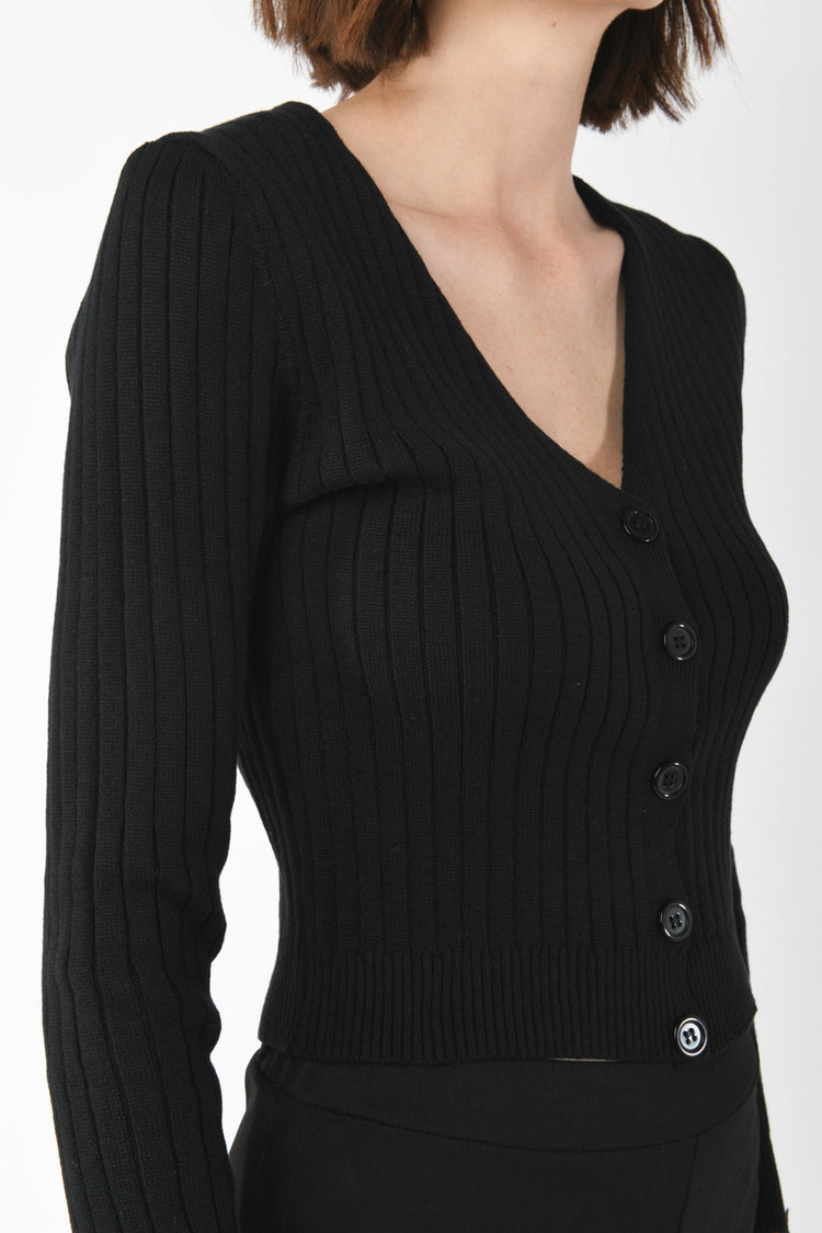 Cardigan crop a costine