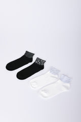 Set di due paia di calzini con paillettes